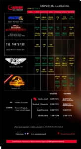 affiche programme de Genesis cinema douala